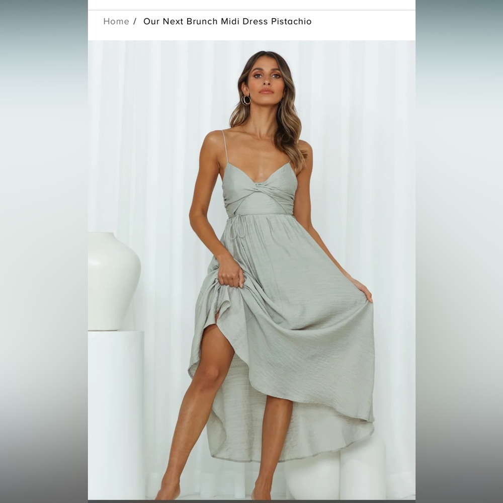 Hello Molly Our Next Brunch Midi Dress Pistachio NWT